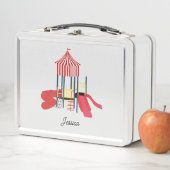 キッズプレカラフルーグラウンド名前をカスタムする メタルランチボックス (インサイチュ)