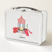 キッズプレカラフルーグラウンド名前をカスタムする メタルランチボックス (正面)