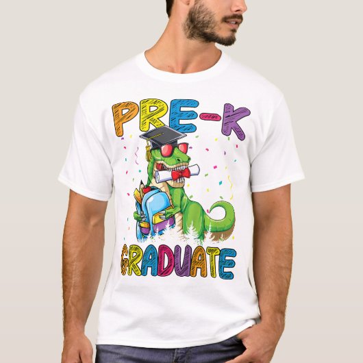 キッズプレK卒業生Tレックス恐竜プレ幼稚園 Tシャツ (正面)