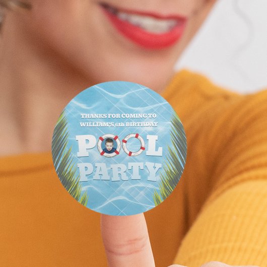 キッズプールパーティーシール – 誕生日パーティー用品 ラウンドシール