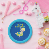 キッズプールパーティーブロンドボーイスイミング誕生日 ペーパープレート (パーティー)