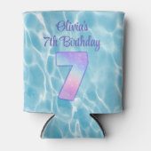 キッズプールパーティー サマー 7歳の誕生日 水 缶クーラー (正面)