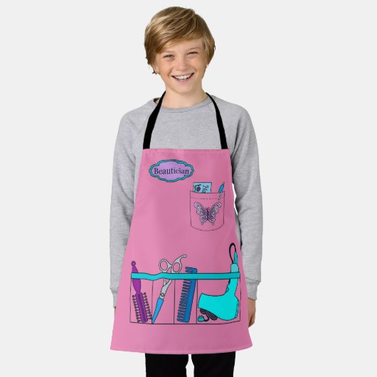 キッズヘアドレッサーが衣装を着る エプロン (着用した状態)