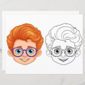 キッズヘッドのカラーリングページ (正面/裏面)