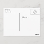 キッズヘリコプター、緋色の赤ストライプ色 ポストカード (裏面)