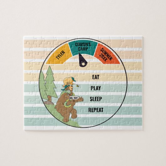 キッズベアスネークフクロウ夏キャンプ ジグソーパズル (横)
