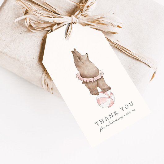 キッズベアモダンサーカス |女の子の誕生日のお願い ギフトタグ