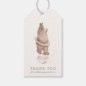 キッズベアモダンサーカス |女の子の誕生日のお願い ギフトタグ (正面)