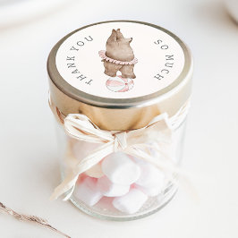 キッズベアモダンサーカス |女の子の誕生日 ラウンドシール