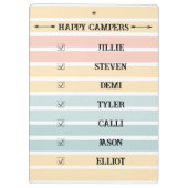 キッズベア、ヘビ、フクロウのキャンプがパーソナライズ クリップボード (裏面)