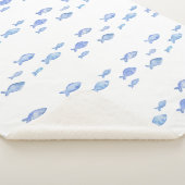 キッズベッドルームベビーブルーシーフィッシュ シェルパブランケット (3/4)