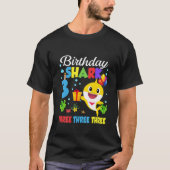 キッズベビーかわいいシャーク3歳の誕生日の男の子ガール3年 Tシャツ (正面)