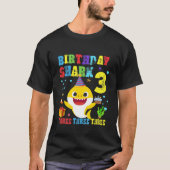 キッズベビーかわいいシャーク3歳の誕生日の男の子ガール3年 Tシャツ (正面)