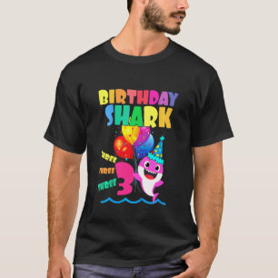 キッズベビーシャーク誕生日男の子3歳ドゥーD Tシャツ