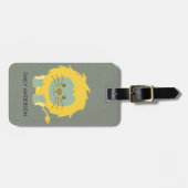 キッズベビーパーソナライズされたかわいいイエローグレーベビーライオン ラゲッジタグ (正面横)