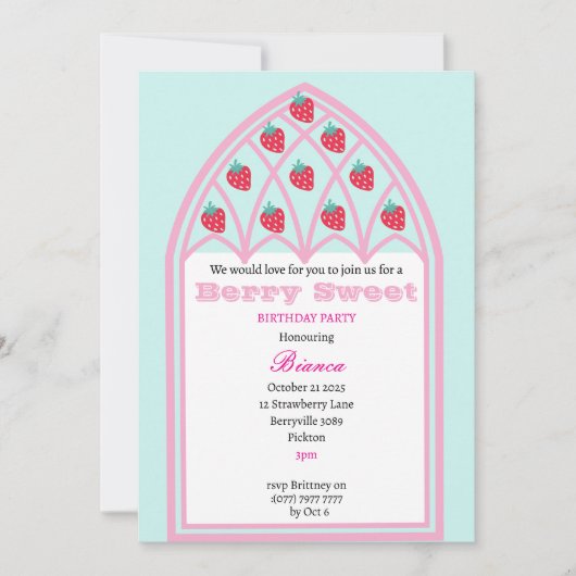 キッズベリパーソナライズされたースウィートパーティの招待状 招待状 (正面)