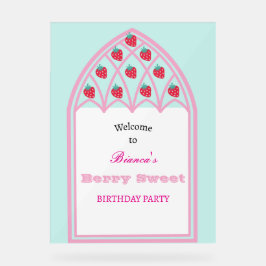 キッズベリパーソナライズされたースウィートパーティーウェルカムサイン アクリルサイン