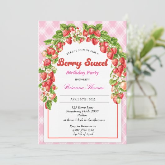 キッズベリパーソナライズされたースウィート誕生日招待状 招待状 (スタンド正面)