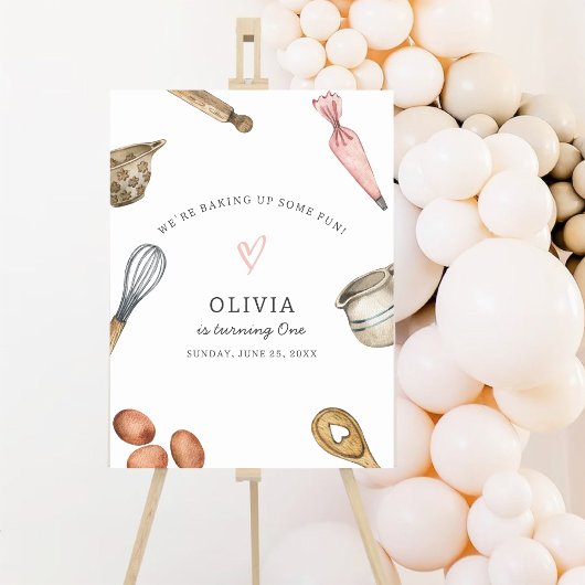 キッズベーキングパーティー誕生日ウェルカムポスター ポスター