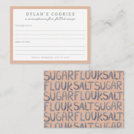 キッズベーキング誕生日Bash |ニュートラルレシピカード ノートカード