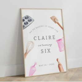 キッズベーキング誕生日Bash |女の子パーティーへようこそ ポスター