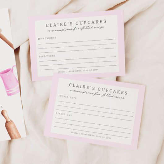 キッズベーキング誕生日Bash |女子レシピカード ノートカード