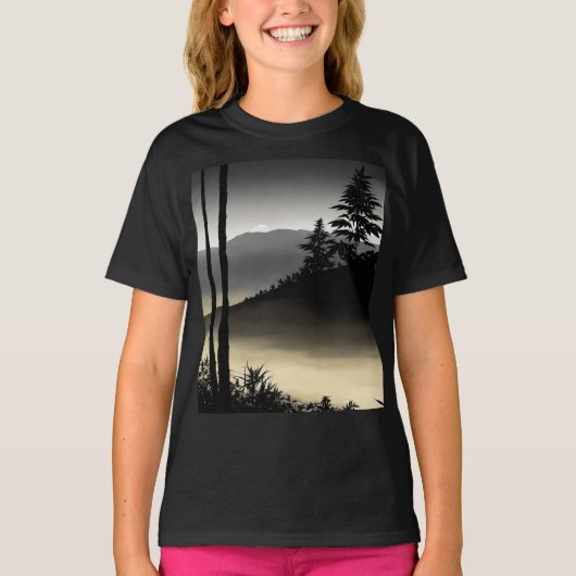 キッズベーシックTシャツはっきりしたと白黒カナビ Tシャツ (正面)