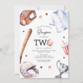 キッズベースボールセカンドバースデーパーティの招待状 招待状 (正面)