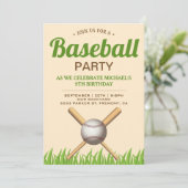 キッズベースボールバースデーパーティー 招待状 (スタンド正面)