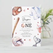 キッズベースボールファースト誕生日パーティー 招待状 (スタンド正面)