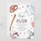 キッズベースボール4th誕生日パーティの招待状 招待状 (正面)