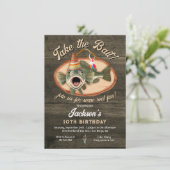 キッズベース魚釣りおもしろい誕生日 招待状 (スタンド正面)