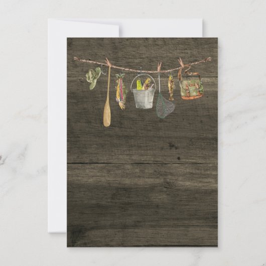 キッズベース魚釣りおもしろい誕生日 招待状 (裏面)