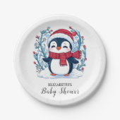 キッズペエレガントンギン赤ちゃんシャワー ペーパープレート (正面)