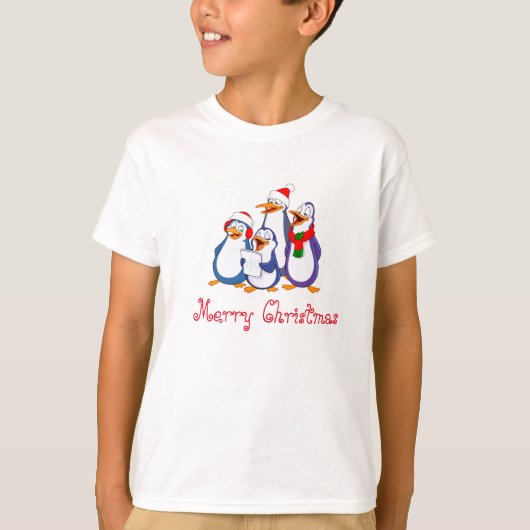 キッズペンギンメリークリスマスシャツ Tシャツ (正面)