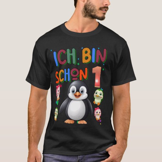 キッズペンギン誕生日1ペンギン1誕生日ペング Tシャツ (正面)