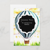 キッズホットエカラフルアバルーン誕生日 サンキューカード (正面/裏面)