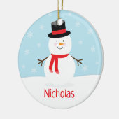 キッズホリデー雪だるまクリスマスオーナメント セラミックオーナメント (左)