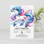 キッズホースモダン誕生日 招待状 (スタンド正面)