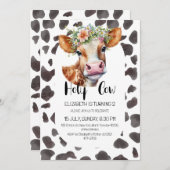 キッズホーリーカウバースデーパーティーブランド動物テーマ 招待状 (正面/裏面)