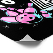 キッズボウリングをする人、 クリケットの投手ローリン'へ4ボーリング4th誕生日キ ポスター (角)