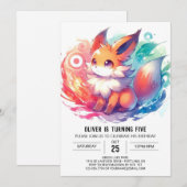 キッズボホキツネ誕生日 招待状 (正面/裏面)