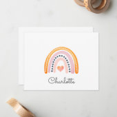 キッズボホパーソナライズされたレインボーノートカード ノートカード (正面/裏面インサイチュ)