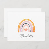 キッズボホパーソナライズされたレインボーノートカード ノートカード (正面/裏面)