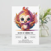 キッズボホフェニックスウォーターカラー誕生日 招待状 (スタンド正面)