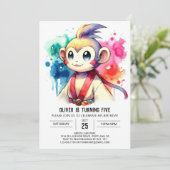 キッズボホモンキー誕生日 招待状 (スタンド正面)