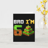 キッズボーイその私の6誕生日Broゲームピクセル6年 カード (黄色い花)