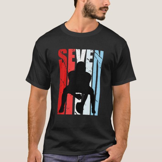 キッズボーイズアメリカンフットボール7th誕生日クアルテルバ tシャツ (正面)