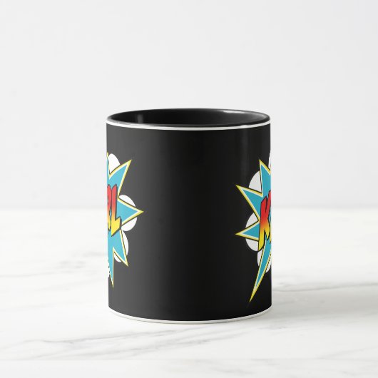 キッズボーイズカールネーム漫画ブックスーパーヒーロー  マグカップ (中央)