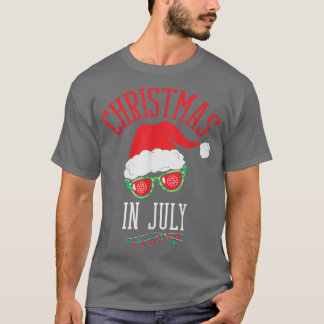 キッズボーイズガールズクリスマスライトサンタサンビーチクリスチム Tシャツ